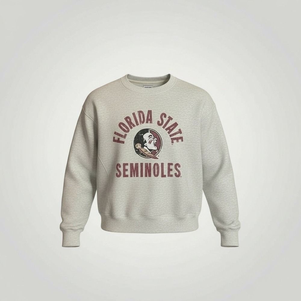 League Florida‎ State Seminoles Sweatshirt Small Light Gray Crewneck Collegiate